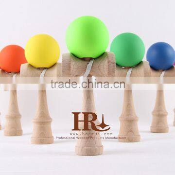 Kendama with a rubber paint finish from Honrui kendama China kendama manufacturer