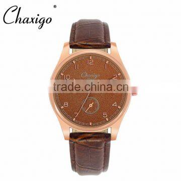 2016 Watch Water Resist 5 Bar Rose Gold Case Quality Leather Watches photo-2