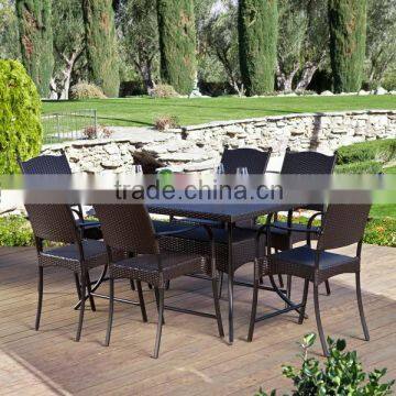 7pcs outdoor wicker high dining bar set