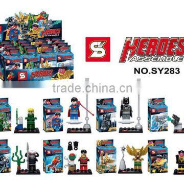 SY283super heroes Green Arrow Mr. Cold Black Manta Hakwman Superman Batman 8pcs building block sets