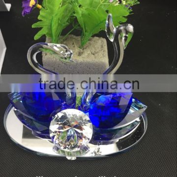 Factory directly sale hot seller high quality lovely couple crystal swan for wedding gift