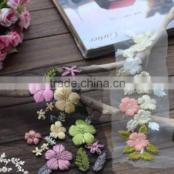 Stereoscopic ribbon embroidery flower