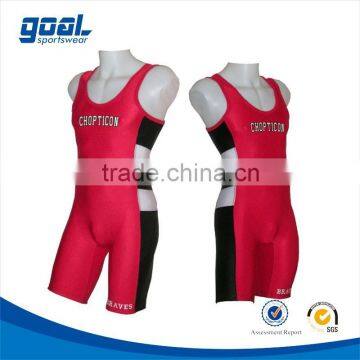 High quality sublimated printing China factory colorful custom children wrestling singlet