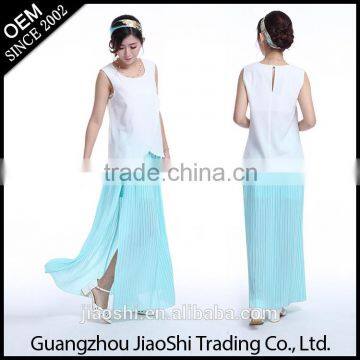 Latest Design Women Tops & Blouse New Style White Sleeveless Women Top for Girls