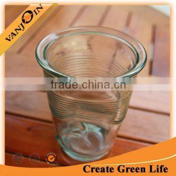 Nice Design 500ml Crinkle Glass Cup For Decoration