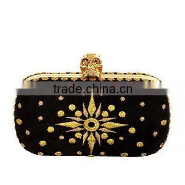 Gold emboridery clamp frame bags for party women EV1108