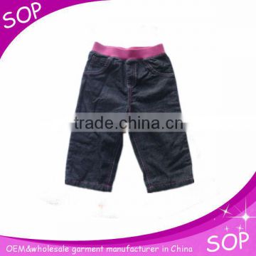 Casual baby clothes wholesale kids blue short pant baby boy denim pants