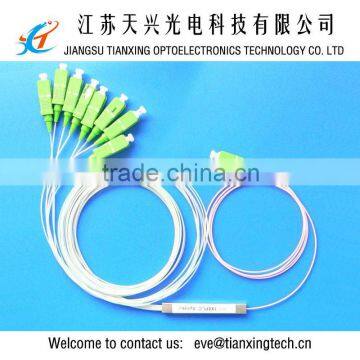 0.9mm 1.5M steel tube packed 1x8 sc/apc plc splitter