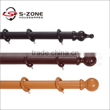 High quality double wooden curtain rod with various colors