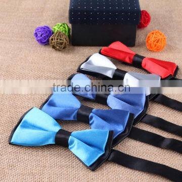 Solid Color Tuxedo Bowtie Tied Classic Wedding Satin Bow kids Tie Neckwear