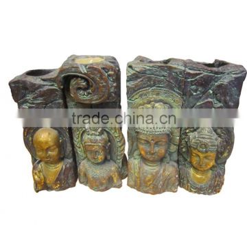 Antique Thai buddha candle holder ,resin candle holder