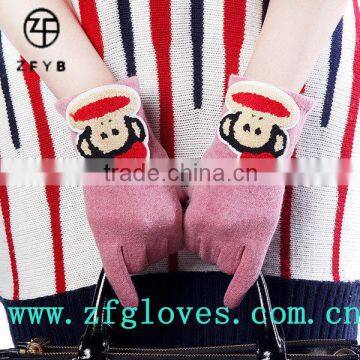 Ladies Cute Wool Gloves With Embroidery photo-2