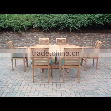 Dining Table with 6 Chairs Solid Teak Wood Garden Furniture NFG01