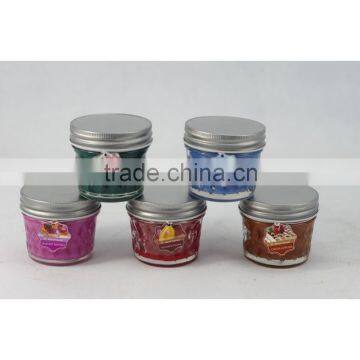 scented colored glass candle with lid size 68mmD*60mmH