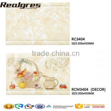 3D Inkjet Printing Glossy Surface Ceramic Wall Tiles 300*450mm