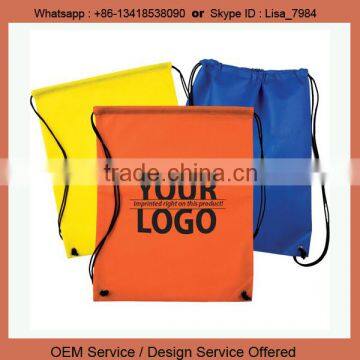 Factory Custom Logo Promotional Waterproof Cheap Polyester Drawstring Bag for sports