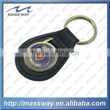 High Grade Sweden Car Brand Custom Metal Leather Keyring