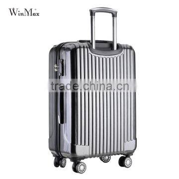 Satin Black Zipper Closure Lightweight Travel Luggage photo-2