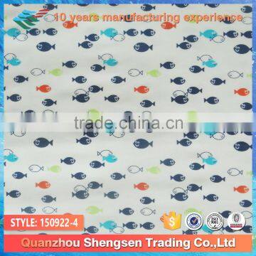 cute children cartoon small fish printed polyester spandex fabric