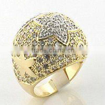 18k Gold cz Pave Ring for Women