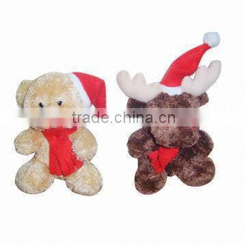 JM7360 Plush Toys, Bear and Reindeer for Christmas