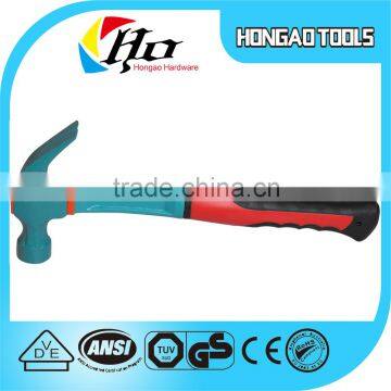 Best quality high carbon steel nail claw hammer with rubber handle