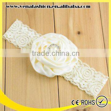 Fashion Elastic Girls Pearl Flower Knitted Head Bands photo-3