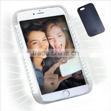 New LED Cell Phone case for Iphone 6S. Exclusive design by Suodarui. Super bright LED lighting great for Selfie and Flashlight.