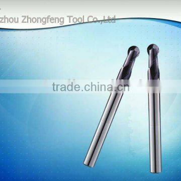 Ultra-fine super micro grain long shank ball nose end milling cutter