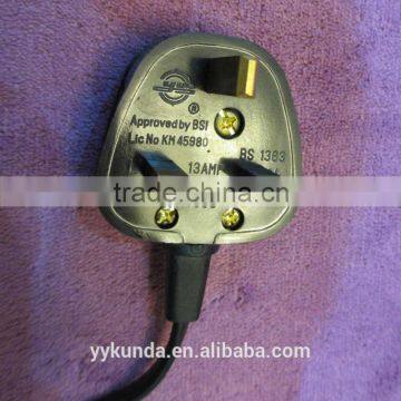 BSI 1363 approval rewireable plug UK kettle power cable