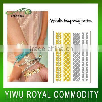 Jewerly Bracelet Gold Foil Stickers Waterproof Temporary Tattoo