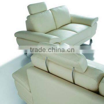 Chinese Adjustable Headrest Leather Sofa White photo-3