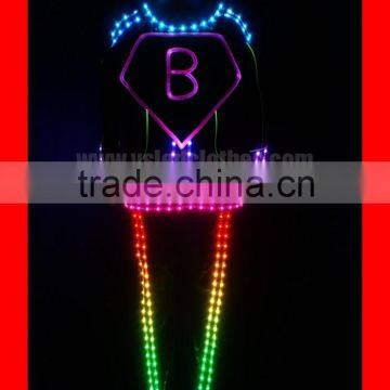 RF Remote LED and Fiber optic tron dance costume