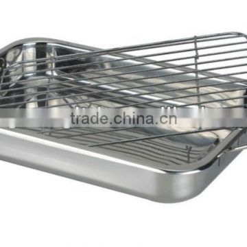 Stainless Steel squared roasting pan with rack