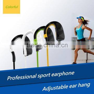 2016 new model sport bluetooth earphone with adjustable ear hook