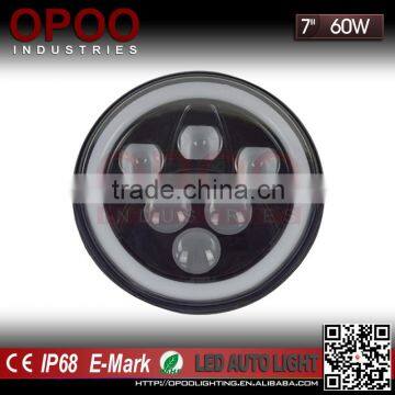 2016 New Update Round 7" Jeep Led Headlight, 60W 6000K IP68 Jeep Led Headlight