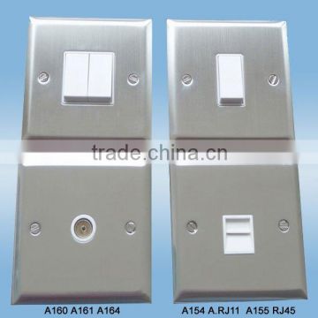 A012 A010 A160 A154 polish Stainless Satellite TV Wall Switch socket