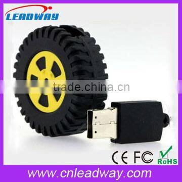 Wheel USB Flash Drive Yellow Tire Memory Stick for Car Company