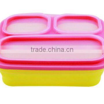 non stick silicone food container/silicone folding container/Convenience lunch boxes