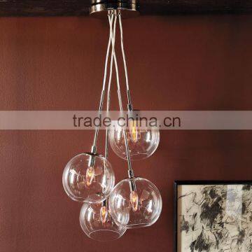 P0731-1 popular Globe A fun Cluster Glass Pendant form a modern quartet bold visual impact over seating