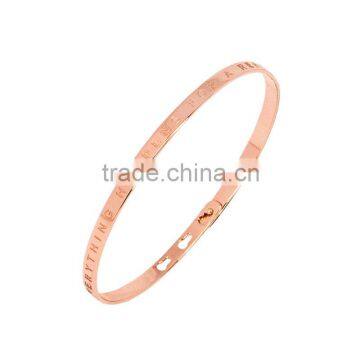 Memories Bangles With Customize Design Word 'EVERYTHING HAPPENS FOR A REASON' With 4mm/7mm Width photo-2