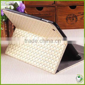 Woven Pattern Leather case For Ipad Case 2/3/4 with stand