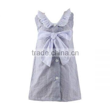 2016 Kaiyo Wholesale Children Lace Ruffle Dress Decorate With Bowknot Oem Service Princess Seersucker Dress Home Dress photo-4