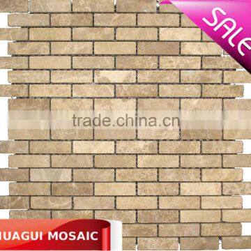 Light Emperador Marble Mosaic Hallway Tiles 15*48*8mm HG-CDT386