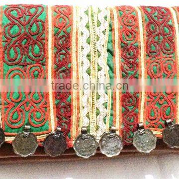 Latest Fashion Banjara Gypsy Embroidered Coin Clutch Bag Hand Bag Woman Bag