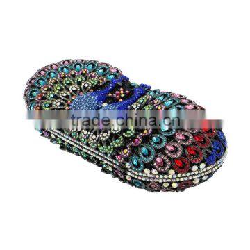 New Peacock Cluth Bag Animal Lover Double Crystal Party Stone Evening Clutch (88167A-C) photo-6