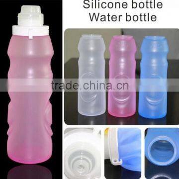 BPA Free Heat Resistant Collapsible Silicone Bottle Food Grade Reusable Fodable Bottle photo-5