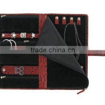 Promotional portable pebbled textured pu leather Travel Jewelry Case