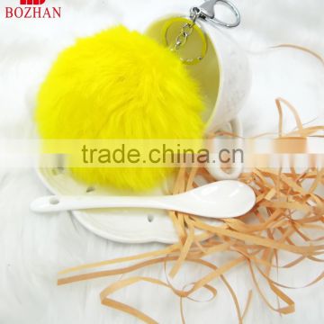 Supplier design hot selling rabbit plush pom pom key holder