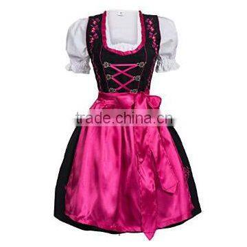 High Quality Cotton Check Bavarian Dirndls, German Dirndl Dresses for Girls, Dirndl Costume for 2015 Oktoberfest